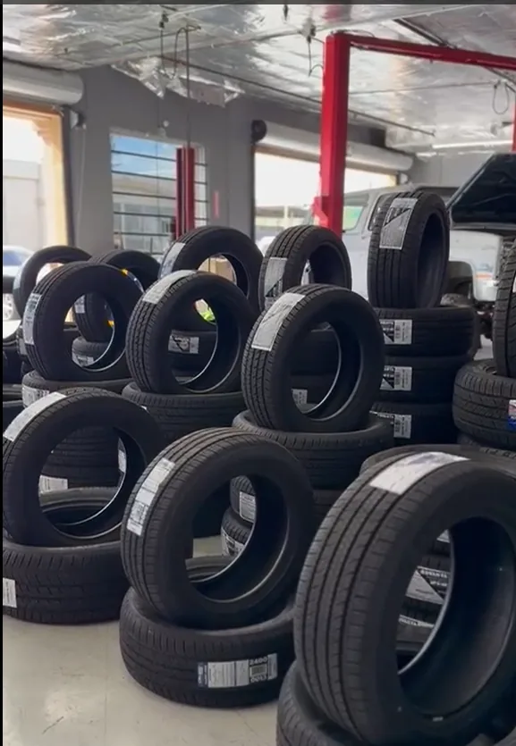 Tire and rim inventory at Velasco Auto Care